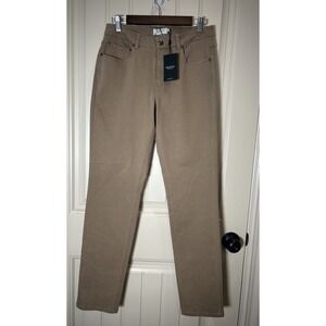 Bugatchi Men Regular Fit Pants Size 30 Dark Khaki Woven Straight Luxury NWT